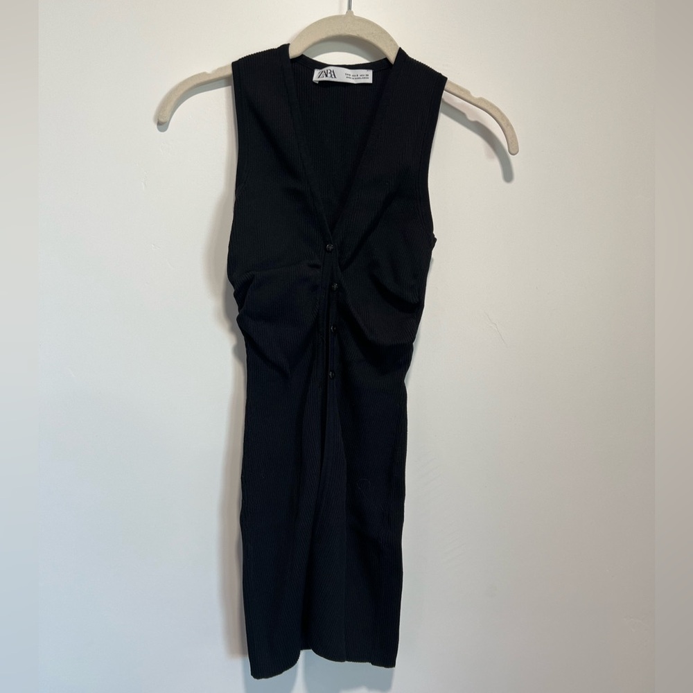 Zara Long Button Up Tank